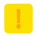 Exclamation mark, Attention sign, Caution icon, Hazard warning symbol, vector mark symbols Yellow style. Isolated icon Royalty Free Stock Photo