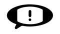 Exclamation Mark in Black Message Bubble, Urgent Alert Vector Generative AI Royalty Free Stock Photo