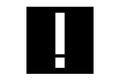 exclamation mark flat icon black minimalistic warning symbol art app web sign