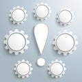 Exclamation Mark 7 Gears Infographic Royalty Free Stock Photo