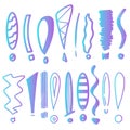 Exclamation mark. Gradient Grunge doodle sketch exclamation, question marks vector set. Collection question mark, exclamation mark Royalty Free Stock Photo