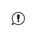 Exclamation mark icon. An exclamation mark in the speech bubble. Warning. Simple vector illustration on a white background Royalty Free Stock Photo