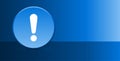 Exclamation mark icon glassy modern blue button abstract background Royalty Free Stock Photo