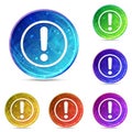 Exclamation mark icon digital abstract round buttons set illustration Royalty Free Stock Photo