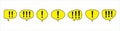 Exclamation mark inside bubble chat icon vector set. Yellow black color. Warning attention signs set complete collection.