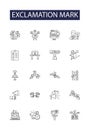 Exclamation mark line vector icons and signs. Mark, Point, Yell, Blast, Wow, Hurrah, Oh!, Aha outline vector Royalty Free Stock Photo