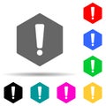 exclamation mark multi color style icon. Simple thin line, outline vector of web icons for ui and ux, website or mobile Royalty Free Stock Photo