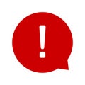 Exclamation mark. Red vector warn sign. Caution or attention icon. Royalty Free Stock Photo