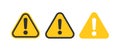 Exclamation mark set icons in flat style. Danger alarm collection vector illustration on white isolated background. Caution risk