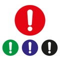 Exclamation mark set of icons on a white background. Vector illustration Royalty Free Stock Photo