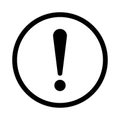 Exclamation mark, sign in circle. Exclamation point, warning and attention icon. Notice warn. Vector