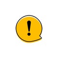 Exclamation mark sign icon. Attention speech bubble symbol. Round colourful 11 buttons. Vector icon Royalty Free Stock Photo