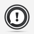 Exclamation mark sign icon. Attention symbol. Royalty Free Stock Photo