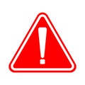 Exclamation mark symbol,Warning Dangerous black icon on white background. illustration Royalty Free Stock Photo