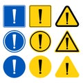 Exclamation mark symbol,Warning Dangerous black icon on white background.vector illustration Royalty Free Stock Photo