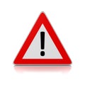 Exclamation Mark Triangle Road-Sign Royalty Free Stock Photo