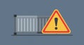 Warning Sign with Cargo Container for Safety Hazard Illustration Royalty Free Stock Photo