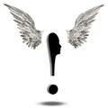 Exclamation Mark Wings Royalty Free Stock Photo
