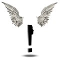 Exclamation Mark Wings Royalty Free Stock Photo