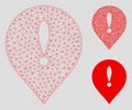 Exclamation Marker Vector Mesh 2D Model and Triangle Mosaic Icon Royalty Free Stock Photo