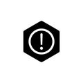 Exclamation point in hexagon icon. Alarm sign. eps ten