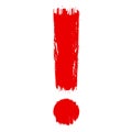 Exclamation Point Red Bleeding Mark Brush Stroke Warning Paint Sign