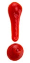 Exclamation point of red ketchup catsup sauce on white background Royalty Free Stock Photo