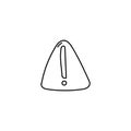 Exclamation point in triangle hand drawn icon