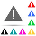 exclamation point in a triangle multi color style icon. Simple thin line, outline vector of web icons for ui and ux, website or Royalty Free Stock Photo