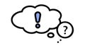 Exclamation and question mark thought bubble, confusion and query, vector design Generative AI Royalty Free Stock Photo