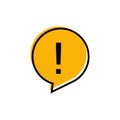 Exclamation round important sign. Yellow isolated attention sign. Hazard symbol Royalty Free Stock Photo