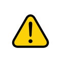 Exclamation sign, hazard warning icon illustration isolated on the white background
