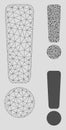 Exclamation Sign Vector Mesh Network Model and Triangle Mosaic Icon Royalty Free Stock Photo