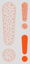 Exclamation Sign Vector Mesh Network Model and Triangle Mosaic Icon Royalty Free Stock Photo