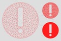 Exclamation Vector Mesh Carcass Model and Triangle Mosaic Icon Royalty Free Stock Photo