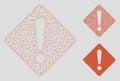 Exclamation Vector Mesh Network Model and Triangle Mosaic Icon Royalty Free Stock Photo