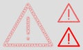 Exclamation Vector Mesh Wire Frame Model and Triangle Mosaic Icon Royalty Free Stock Photo