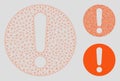 Exclamation Vector Mesh Wire Frame Model and Triangle Mosaic Icon Royalty Free Stock Photo