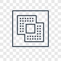 Exclude concept vector linear icon isolated on transparent background, Exclude concept transparency logo in outline style