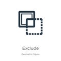 Exclude icon vector. Trendy flat exclude icon from geometric figure collection isolated on white background. Vector illustration