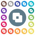 Exclude shapes flat white icons on round color backgrounds