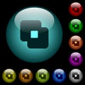 Exclude shapes icons in color illuminated glass buttons