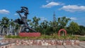 Exclusion Zone. Ukraine. Pripyat. August 26, 2019. Monument Prometheus Chernobyl