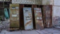 Exclusion Zone. Ukraine. Pripyat. August 26, 2019. Rusty soda machine, Chernobyl