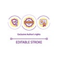 Exclusive authors rights concept icon