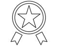 Exclusive benefits icon black and white - star award.