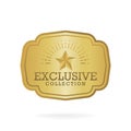 Exclusive collection sale golden badge. Gold label illustration