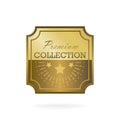 Exclusive collection sale golden badge. Gold label illustration