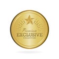 Exclusive collection sale golden badge. Gold label illustration