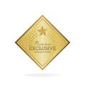 Exclusive collection sale golden badge. Gold label illustration